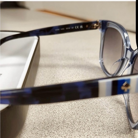 NWOT Kate Spade Kiya Blue Square Frame Mirrored Lenses Sunglasses - Picture 8 of 8